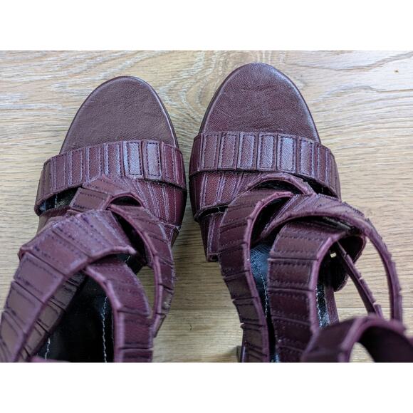 Report Signature Ditmar Leather Strappy Platform Sandal Heels 9 Purple Baddie - Picture 8 of 15